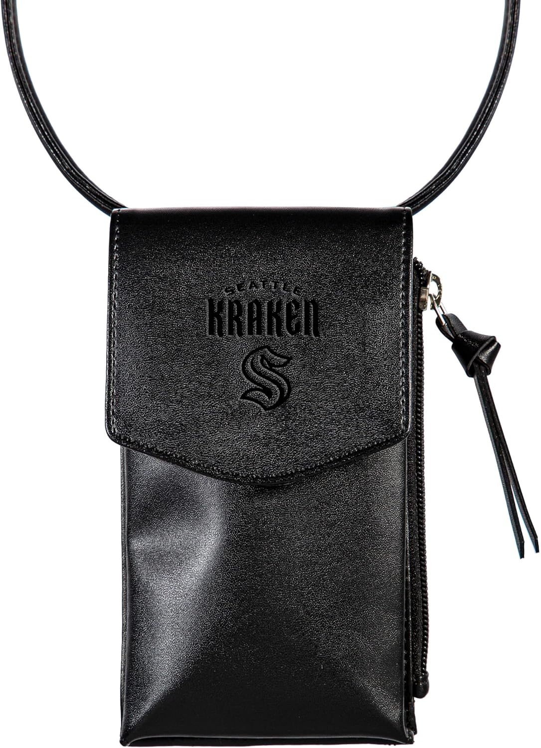 NHL Seattle Kraken Cross Body Black Wallet with Strap, Officially Licensed Team Logo, Leather Crossbody Bags for Women Cell Phone Bag Wallet Purses