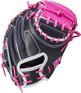Wilson Fall 2024 A2K M23 33.5 Baseball Catchers Mitt - Right Hand Throw, Navy/Flamingo