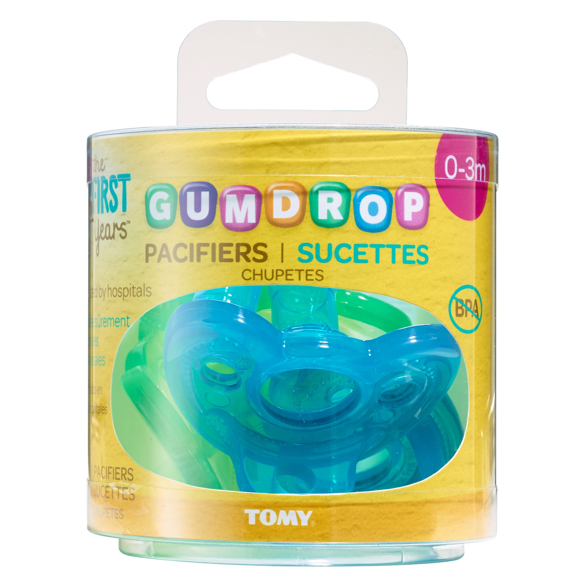 The First Years GumDrop Ciuccio Per Neonati - Confezione Da 5 - Silicone, Forma Che Evita Il Contatto Con Il Naso - Senza BPA, Latex, Ftalati