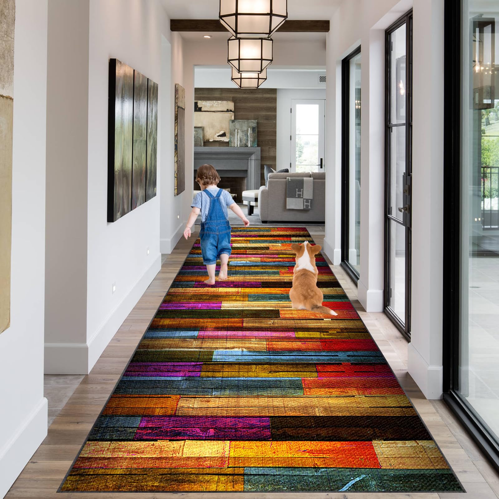 RxueSug Carpet Runners for Hallways Non Slip Carpet Runner Washable Kitchen Runner Mat Heavy Duty Runner Rugs for Hallway Absorbent Carpet Floor Mat Hallway Runner Rug Entryway Runner Rug 60 x 100 cm