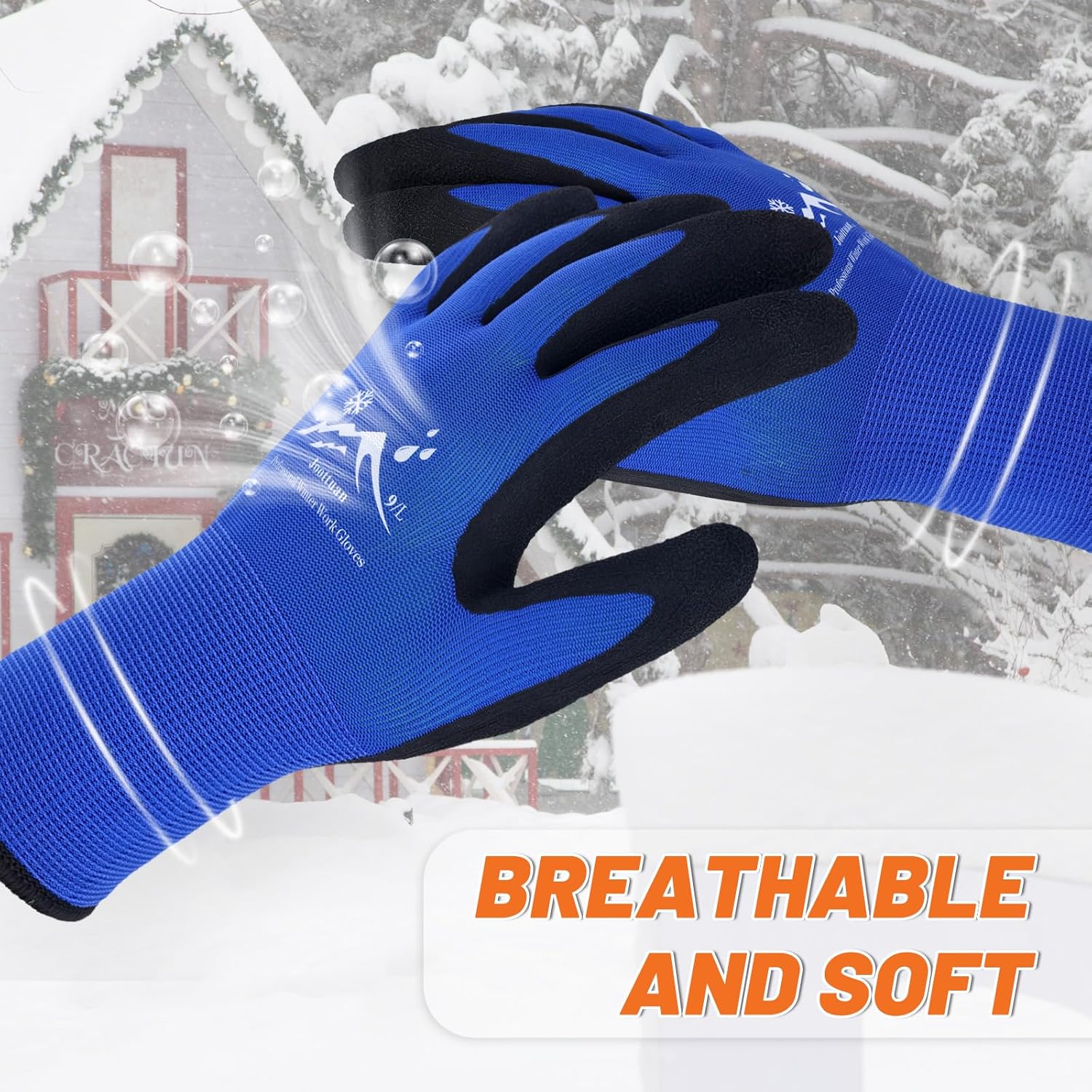 Winter Work Gloves Freezer Gloves Waterproof Insulated Work Gloves Thermal Gloves Foam Latex Coated Glove - Image 5