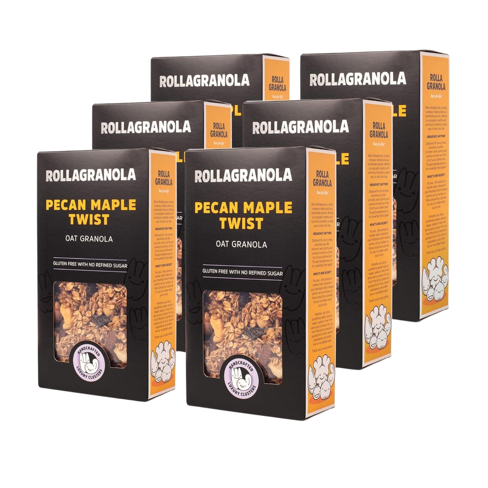 Sponsored Ad – Rollagranola - Pecan Maple Twist Oat Granola - 6 x 400g Pack. 100% Natural, Made With Gluten Free Oats. Suitable For A Vegan Diet With No Added Sugar. Handcrafted In The UK - 400g Pack of 6