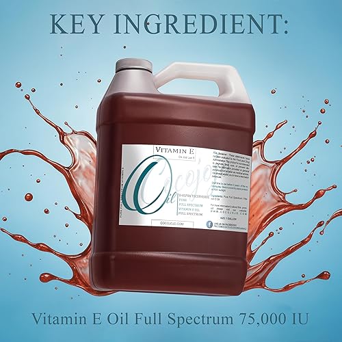 Miniatura 2 de Aceite de vitamina E puro y sin diluir, espectro completo, alfa tocoferol, 75,000 UI - 1 galón - para piel, cabello, uñas, cuidado corporal