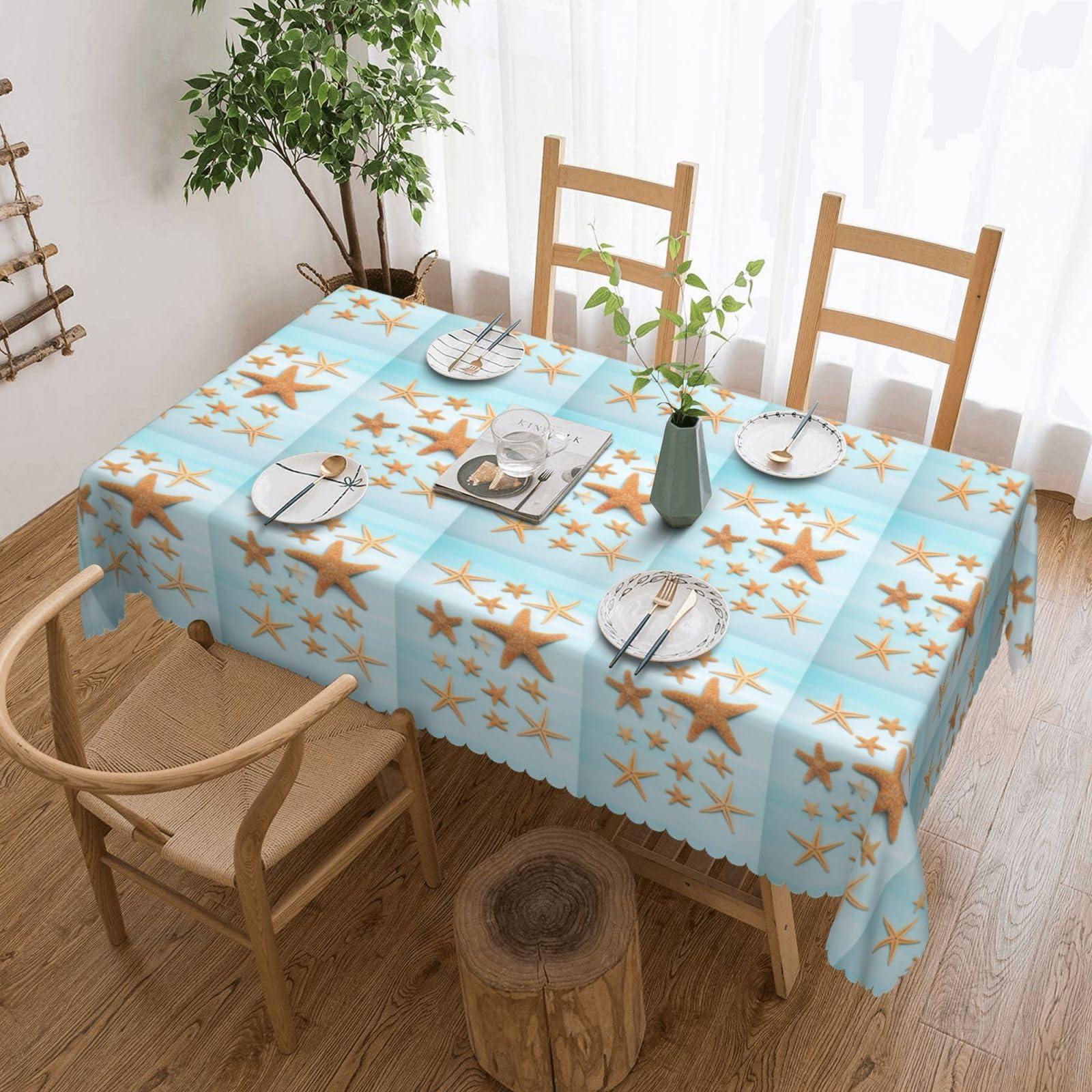 Nappe rectangulaire imprimé 3D en tissu pour buffet et repas de fête