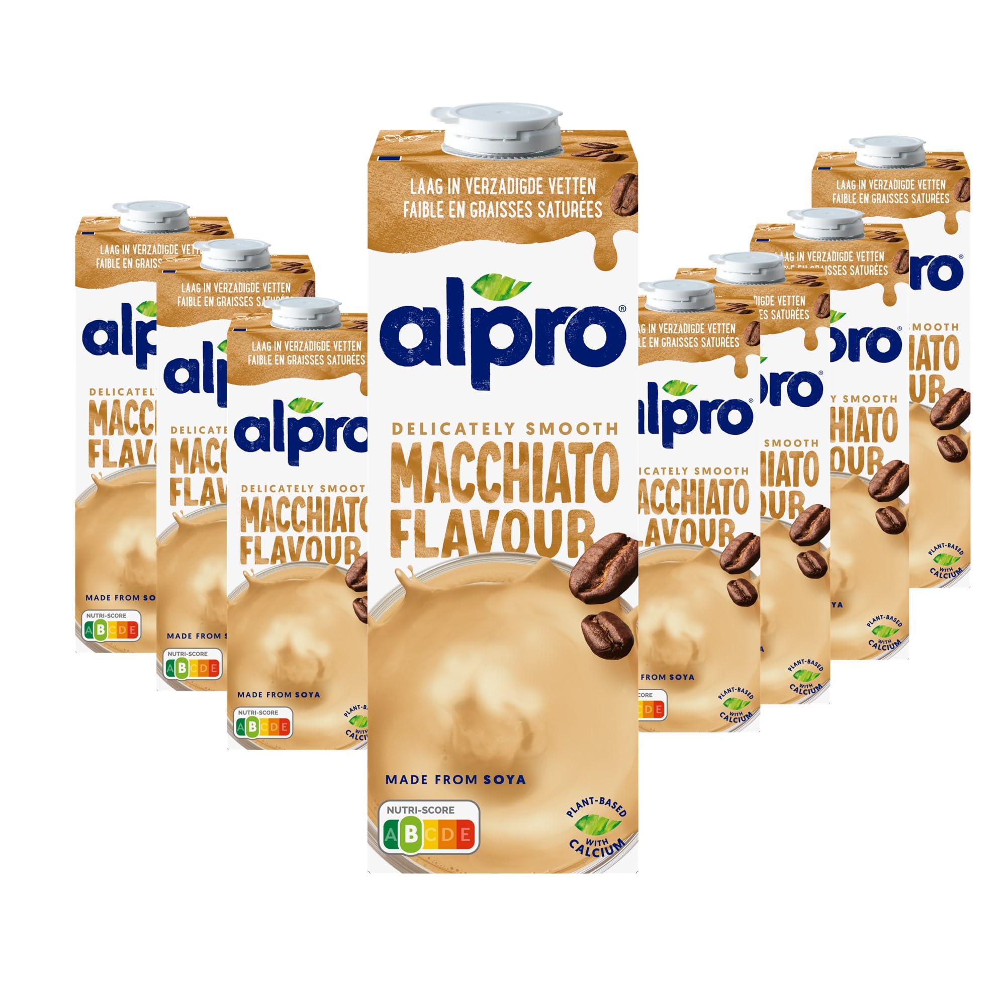 Alpro - Boisson Végétale - Soja Macchiato - 1L - Lot de 8x1L