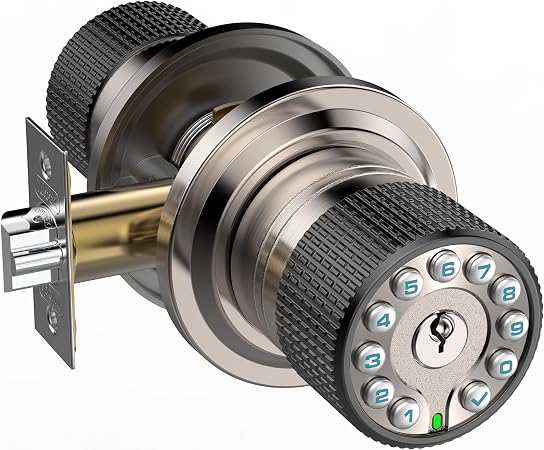 iulock Smart Door Knob with Keypad and Key,Keyless Entry Door Lock with ...