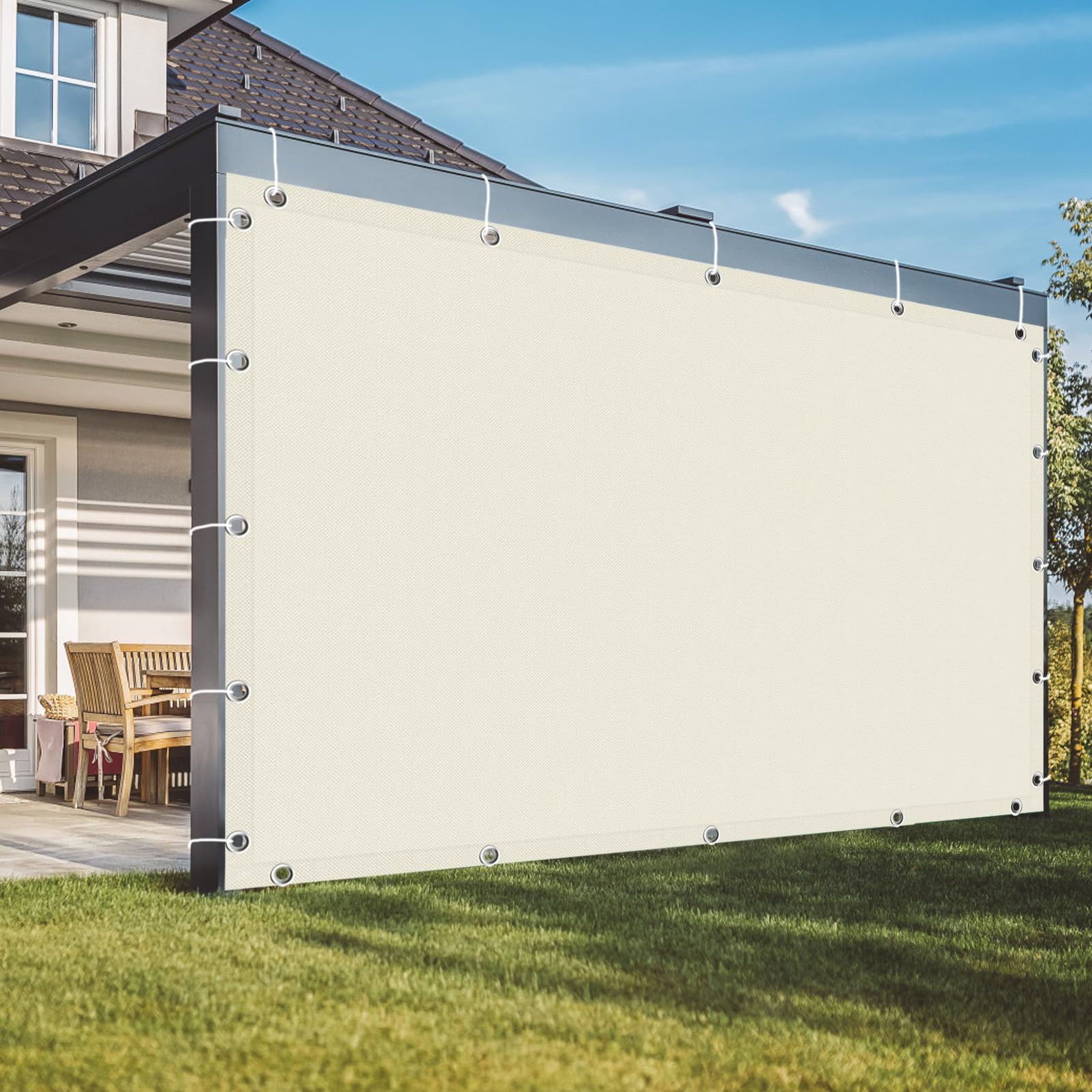 Tissu imperméable anti-UV protégeant votre balcon des intempéries