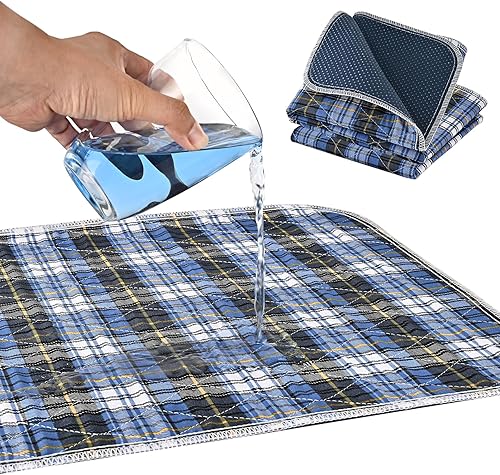 Miniatura 3 de Almohadillas antideslizantes acolchadas lavables y reutilizables para cama de incontinencia, 34 x 36 pulgadas (paquete de 2), sábanas impermeables y