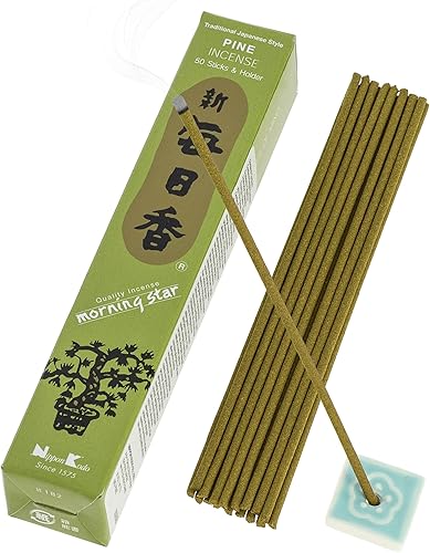 Miniatura 4 de Nippon Kodo Morning Star - Incienso de pino - Incienso de estilo japonés 50 barras - Incluye incensario