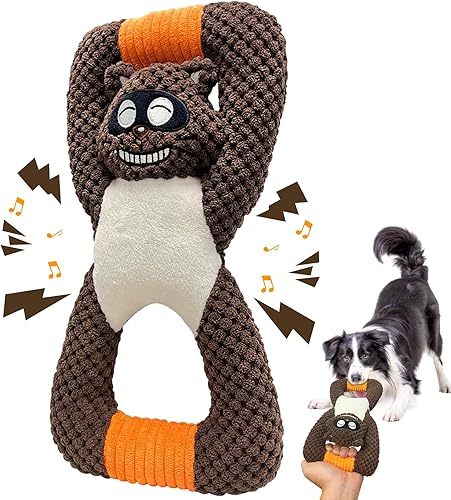 Juguetes de felpa indestructibles y duraderos para perros pequeños, juguetes interactivos para razas de perros pequeños, medianos y grandes (mapache)