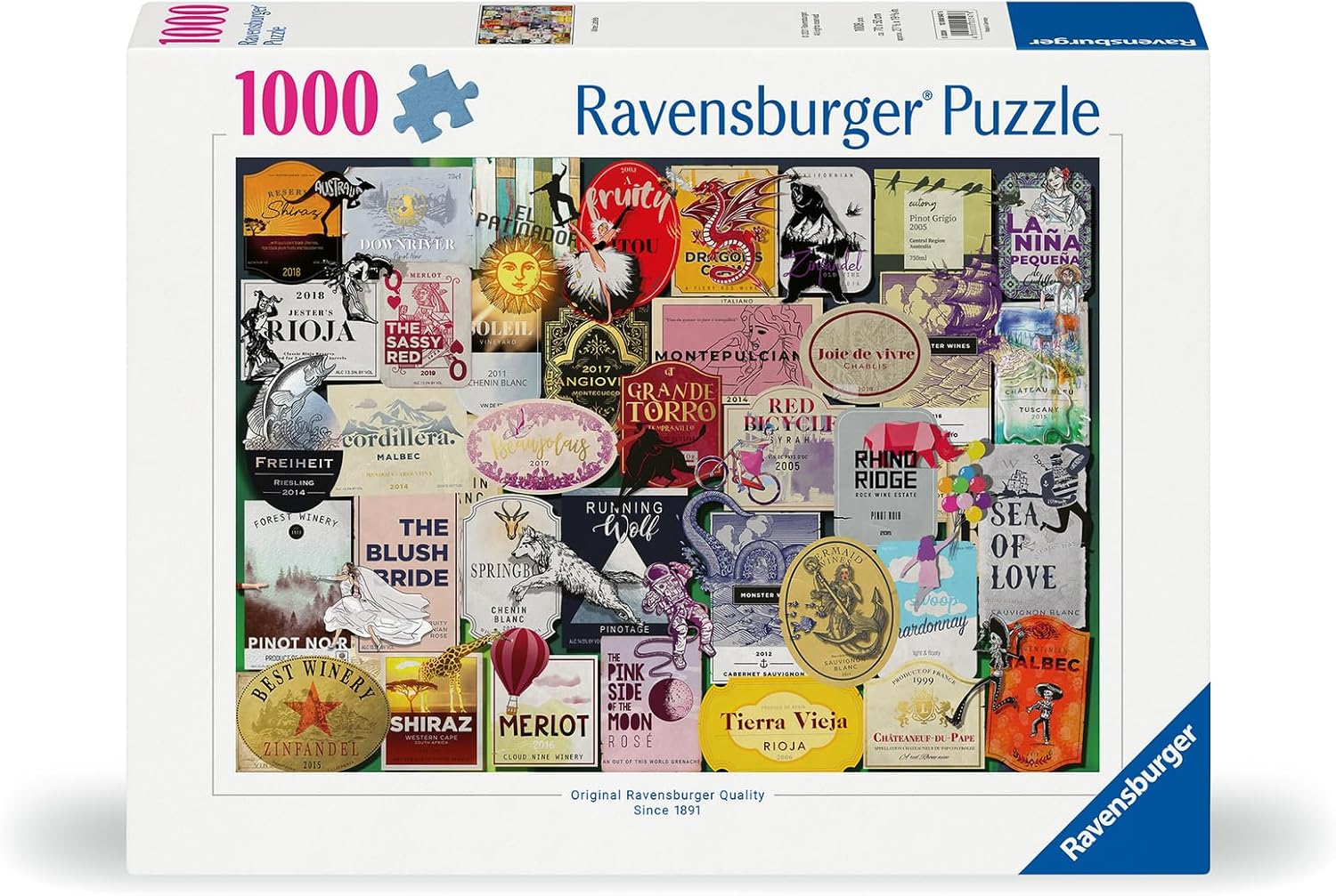 Ravensburger Wine Labels 1000 Piece Jigsaw Puzzle for Adults - 12000547 - Handcrafted Tooling, Made in Germany, Every Piece Fits Together Perfectly