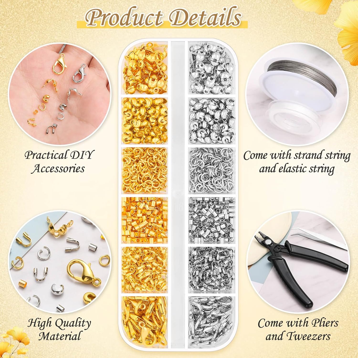 1200Pcs Crimp Beads Supplies for Jewelry Making, Kenya Ubuy