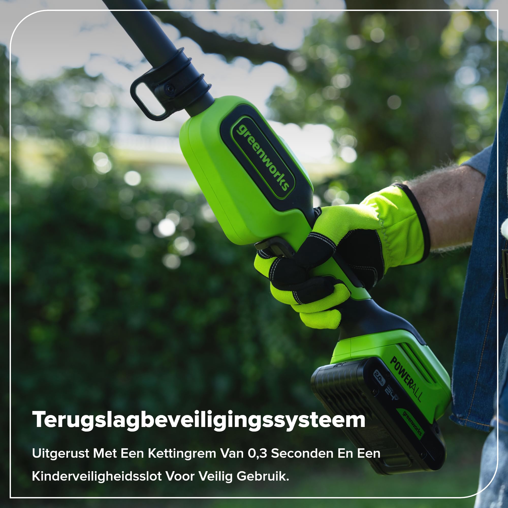 Greenworks Ciężarka akumulatorowa 24 V, 20 cm, zasięg 2,68 m, do cięcia drzew, elektryczna piła łańcuchowa z automatycznym olejowaniem, prędkość łańcucha 6,7 m/s, akumulator 2 Ah i ładowarka USB C 30