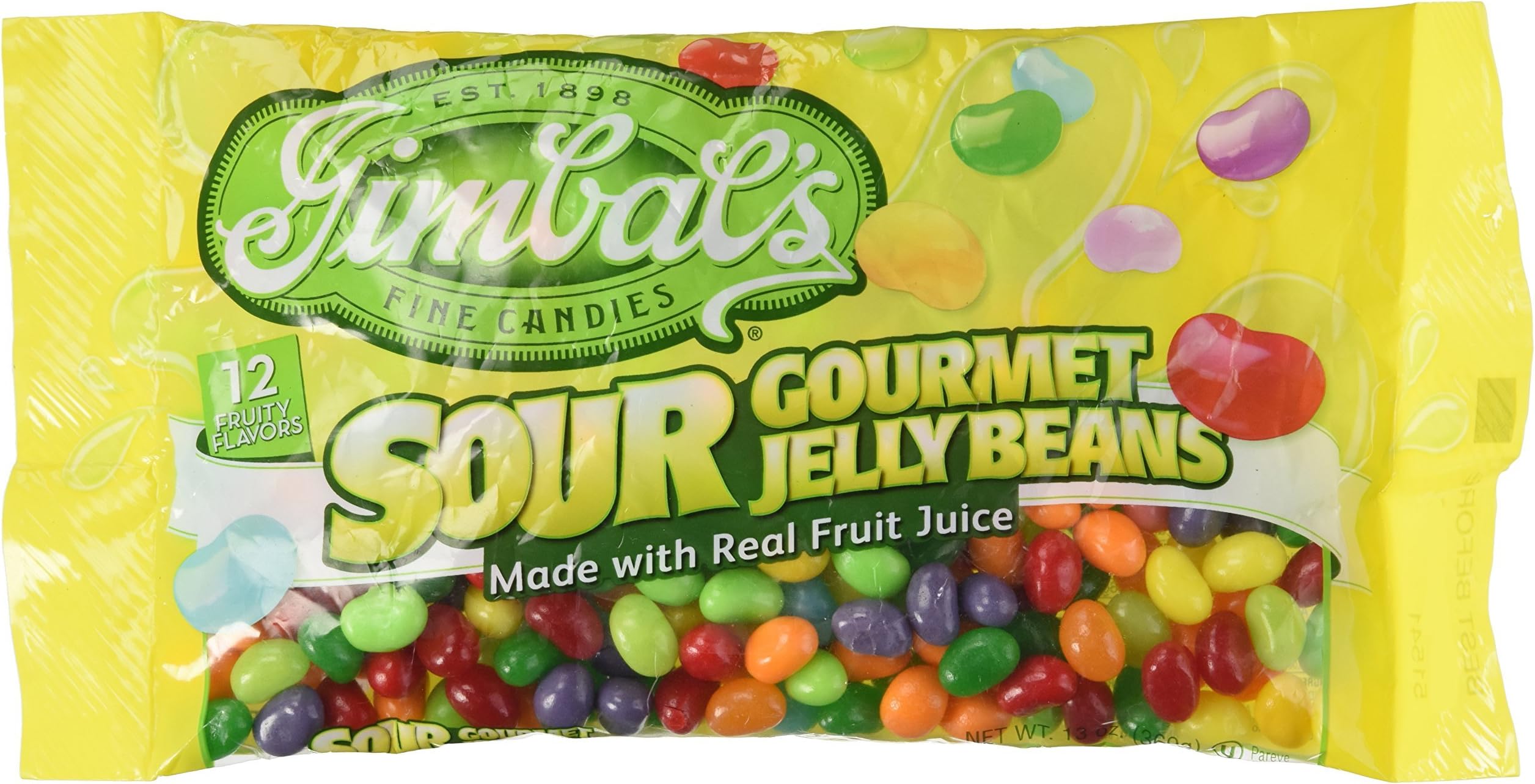 GIMBAL'S FINE CANDIES EST. 1898 , Sour Gourmet Jelly Beans, 13 oz bag