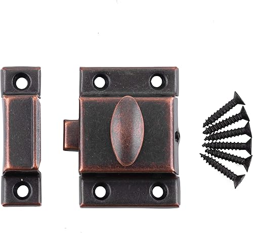 Vista 14 de Pestillo grande para puerta de armario chapado en níquel – 2 1/8 pulgadas × 2 1/8 pulgadas – Paquete de 4 – Pestillo de puerta de armario