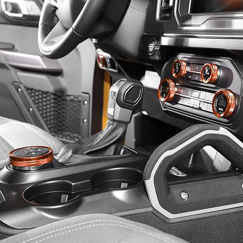 Miniatura 6 de JWWY Pomo para interruptor de faros delanteros de aire acondicionado, tracción 4WD, cubierta de perilla del interruptor de engranajes para Ford