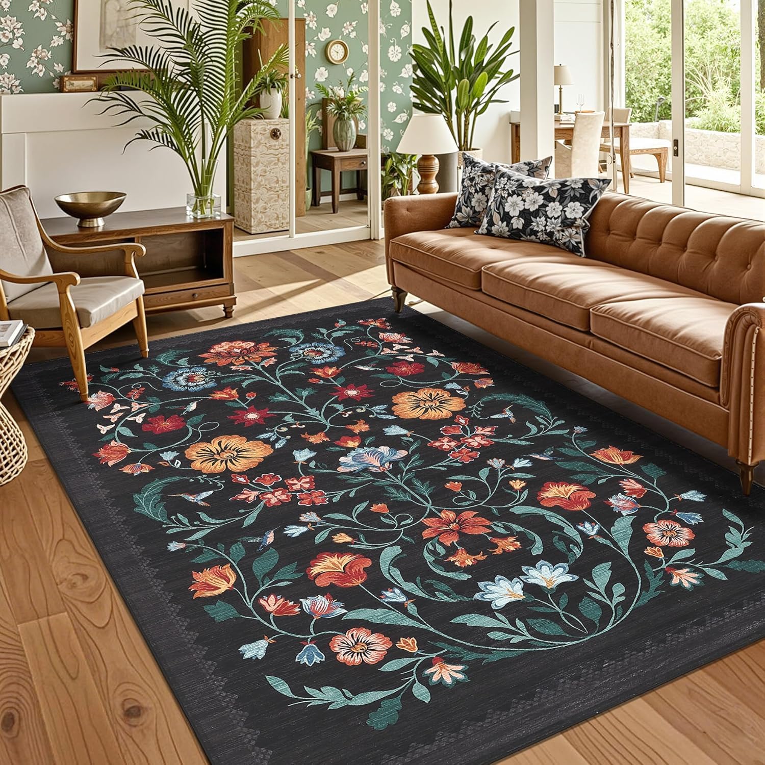 Tapis poils courts chambre rétro pour créer un espace cocooning