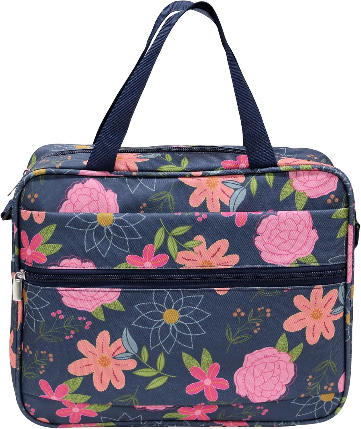 Bible Cover, Large Bible Bag Floral with Shoulder Strap, Journaling Supplies Carrier, Christian Gifts for Women