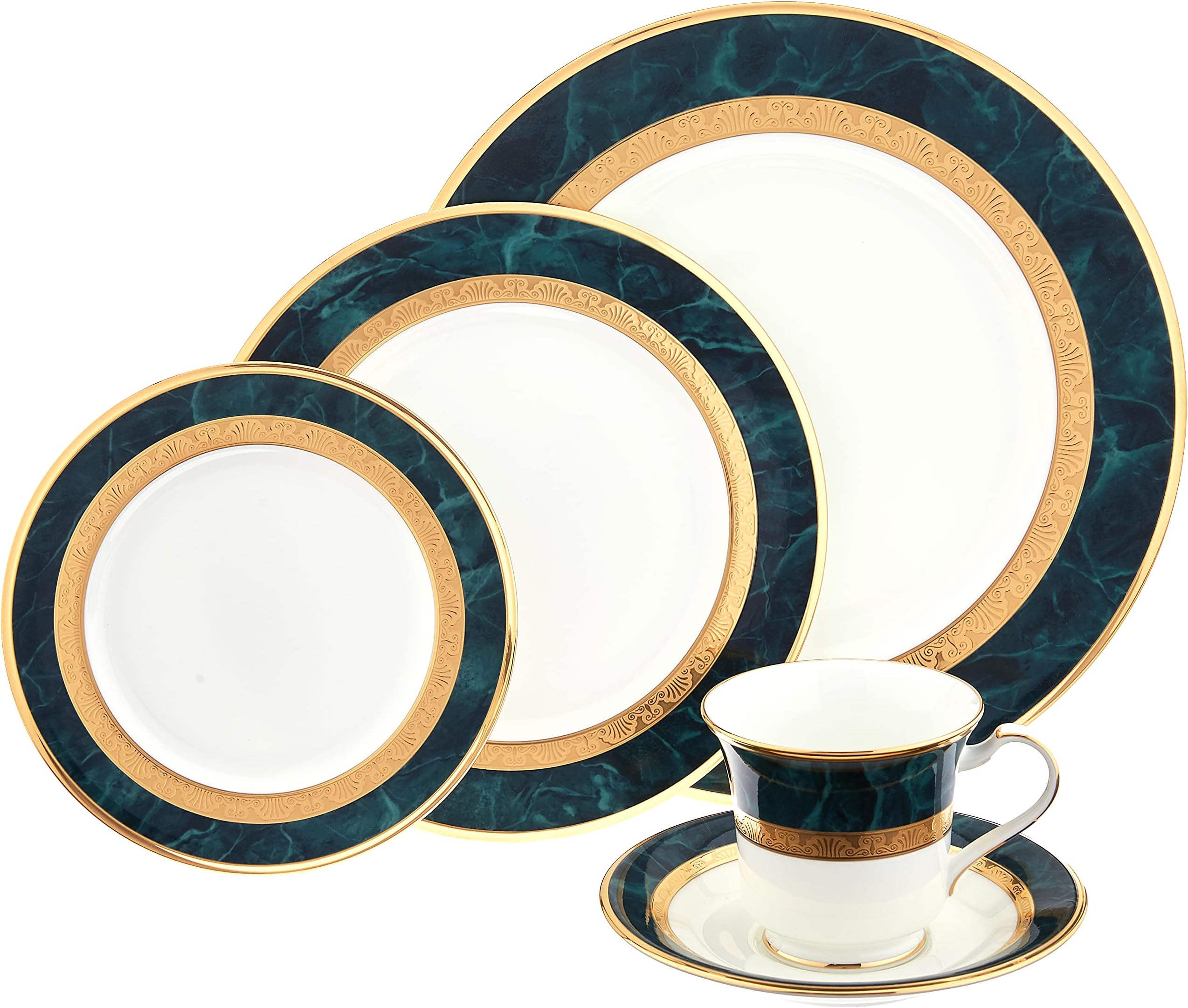 Amazon.com | Noritake Sweet Leilani - 5 piece place setting, White ...