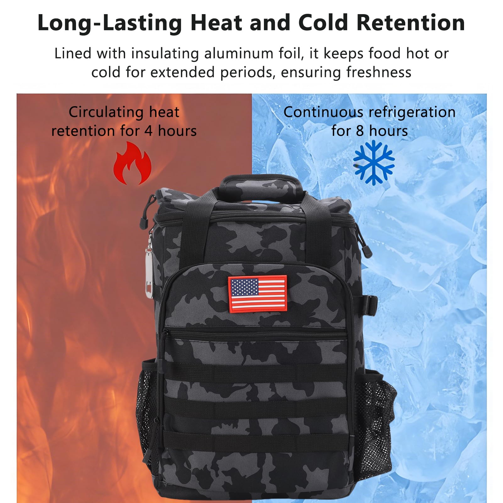 Zaino refrigerante, zaino per il pranzo da uomo, grande capacità da 36-55 l, per campeggio, escursionismo, viaggi, borsa termica a tenuta stagna con isolamento da 10 mm