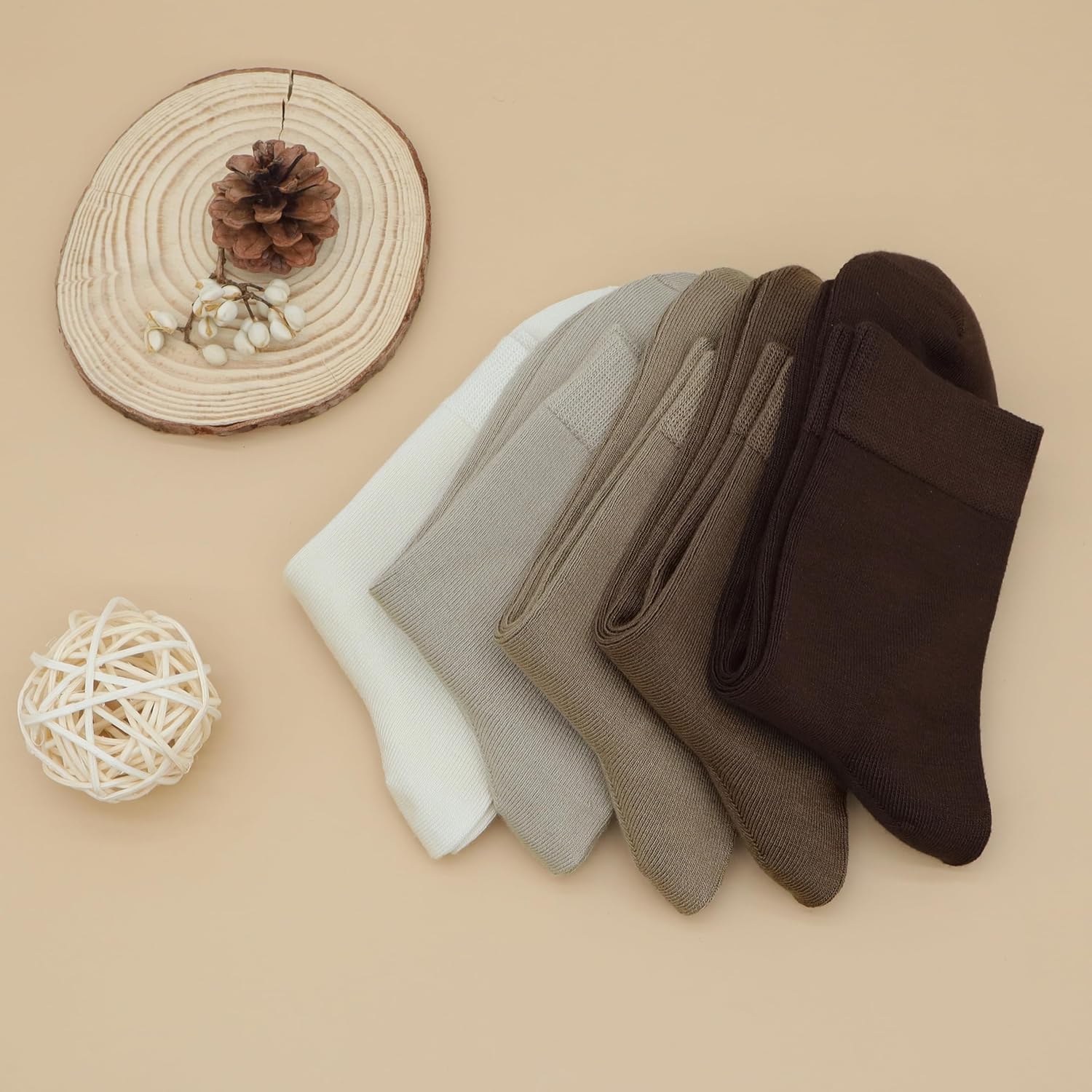 Women Thin Cotton Socks Comfort Breathable Soft Socks Above Ankle Crew Socks 5 Pairs - Image 5