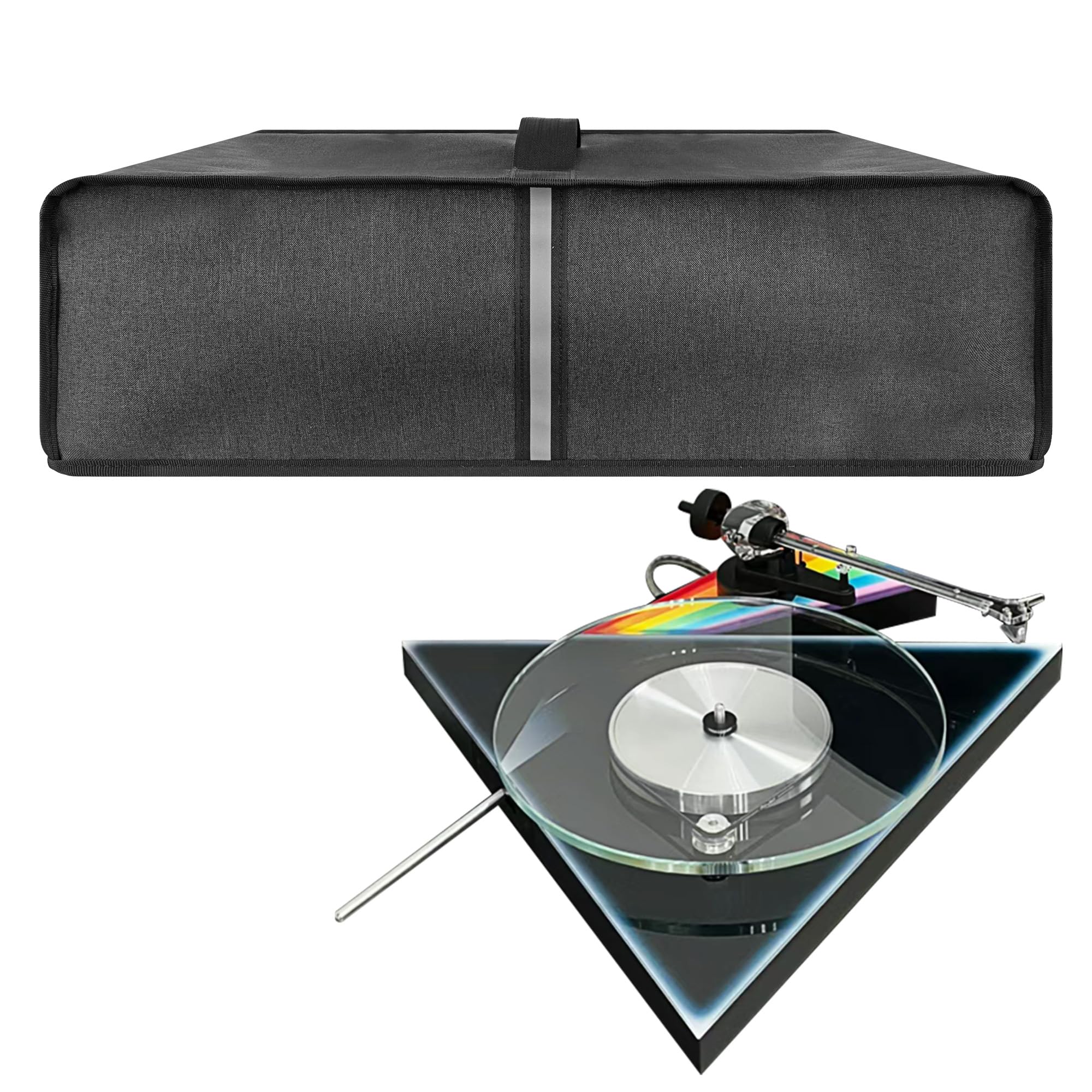 Kingshion Turntable Dust Cover Compatible with Pro-Ject Dark Side of The Moon Turntable, Record Player Protective Case Protector, Dust and Scratch Proof - Dark Grey