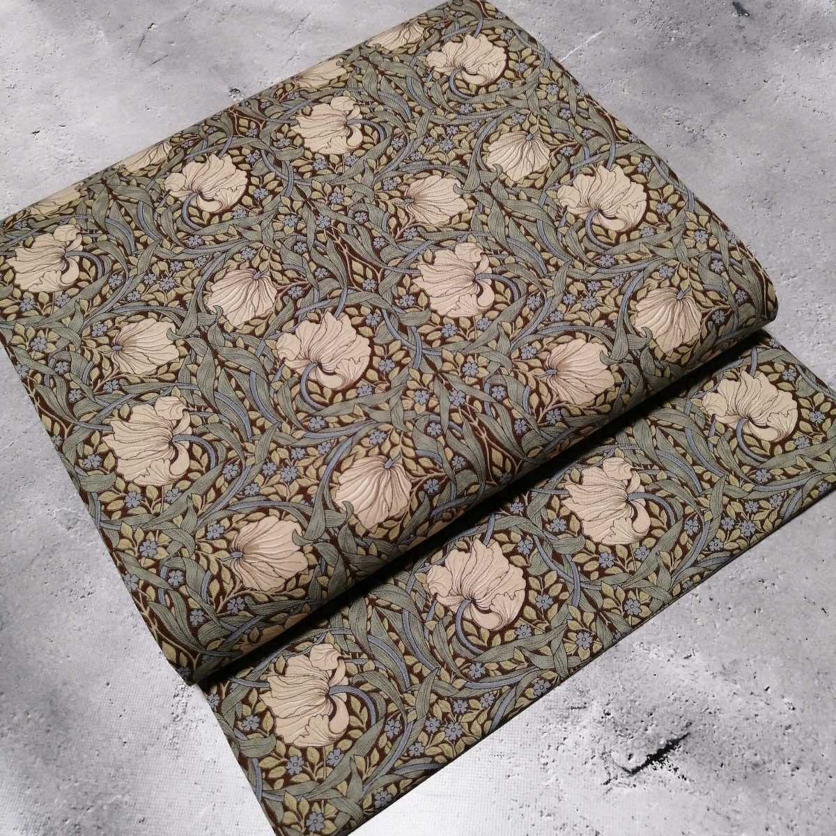 開き名古屋帯　ウィリアムモリス　アネモネ×ピンパーネル　リバーシブル Amazon.co.jp: 開き名古屋帯 ウィリアムモリス ピンパーネル