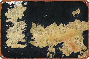 Stunning Westeros Map Wall Decor: A Metallic Masterpiece for Fantasy Aficionados