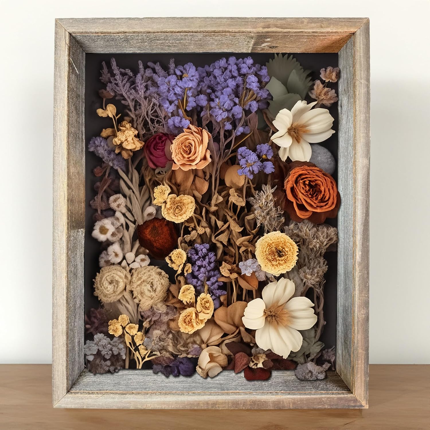 BARNWOODUSA Shadowbox Frame 24x36 Reclaimed Wood Shadow Box s Dried Flowers, Wedding, Medals, Photos, Baby Items Vertical or Horizontal Free Standing or Wall Mount Weathered Gray