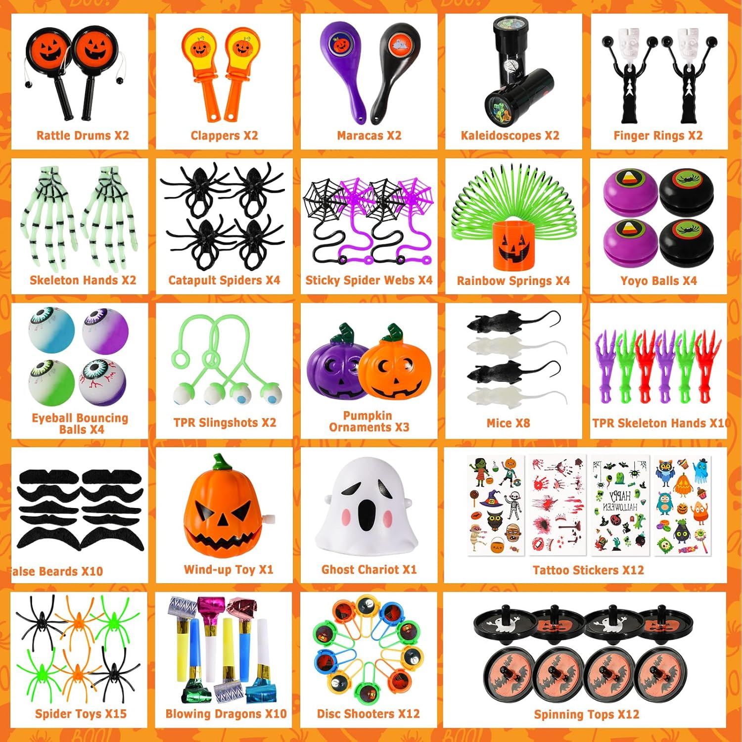 Thuodo 288 PCS Halloween Party Favors for Kids Halloween Toys Bulk Trick or Treat Goodie Bag Fillers Holiday Party Supplies School Classroom Non Candy Prizes Gifts
