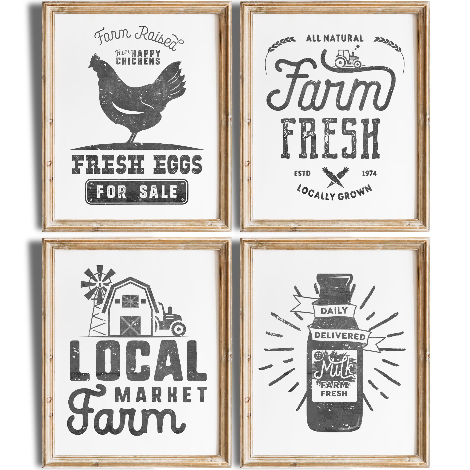 Farmhouse Decor - Kitchen Art Prints (Set of 4) - Unframed - 8x10s | Beautifully Designed Wall Art to Add a Cozy and Inviting Touch to Your Home | Living Room Décor | Unique Wall Décor Farmhouse Signs 10"L x 8"W