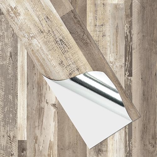 Oxdigi Azulejos de suelo de 36 x 6 x 6 x 12 por paquete, 18 pies cuadrados, suelo de tablones de madera grueso, autoadhesivo, impermeable, para