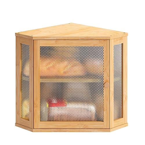 Corner Bread Box Kitchen Countertop Extra Large Capacity Farmhouse Bread