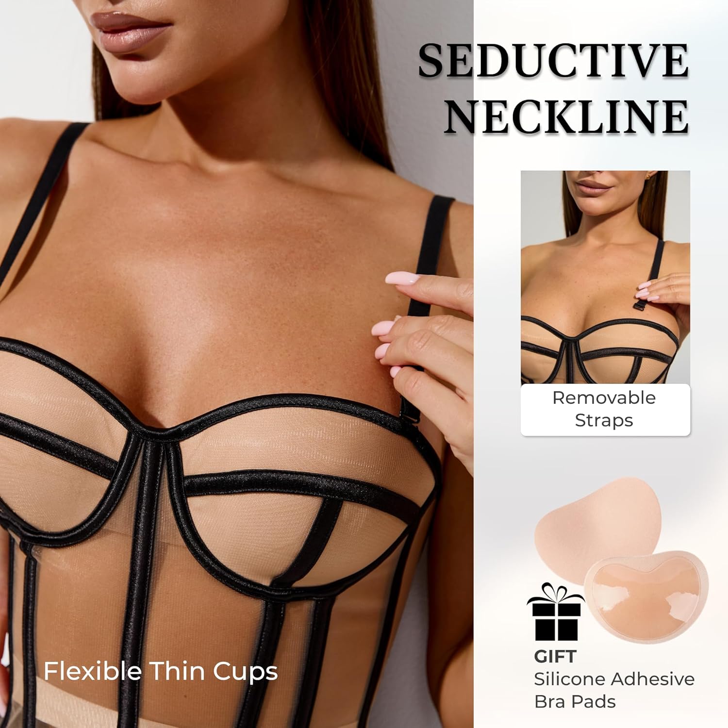 Perfect Corset NYC OVERBUST Mesh Corset Top Lace up Corset with 15 Steel Boned - Image 4