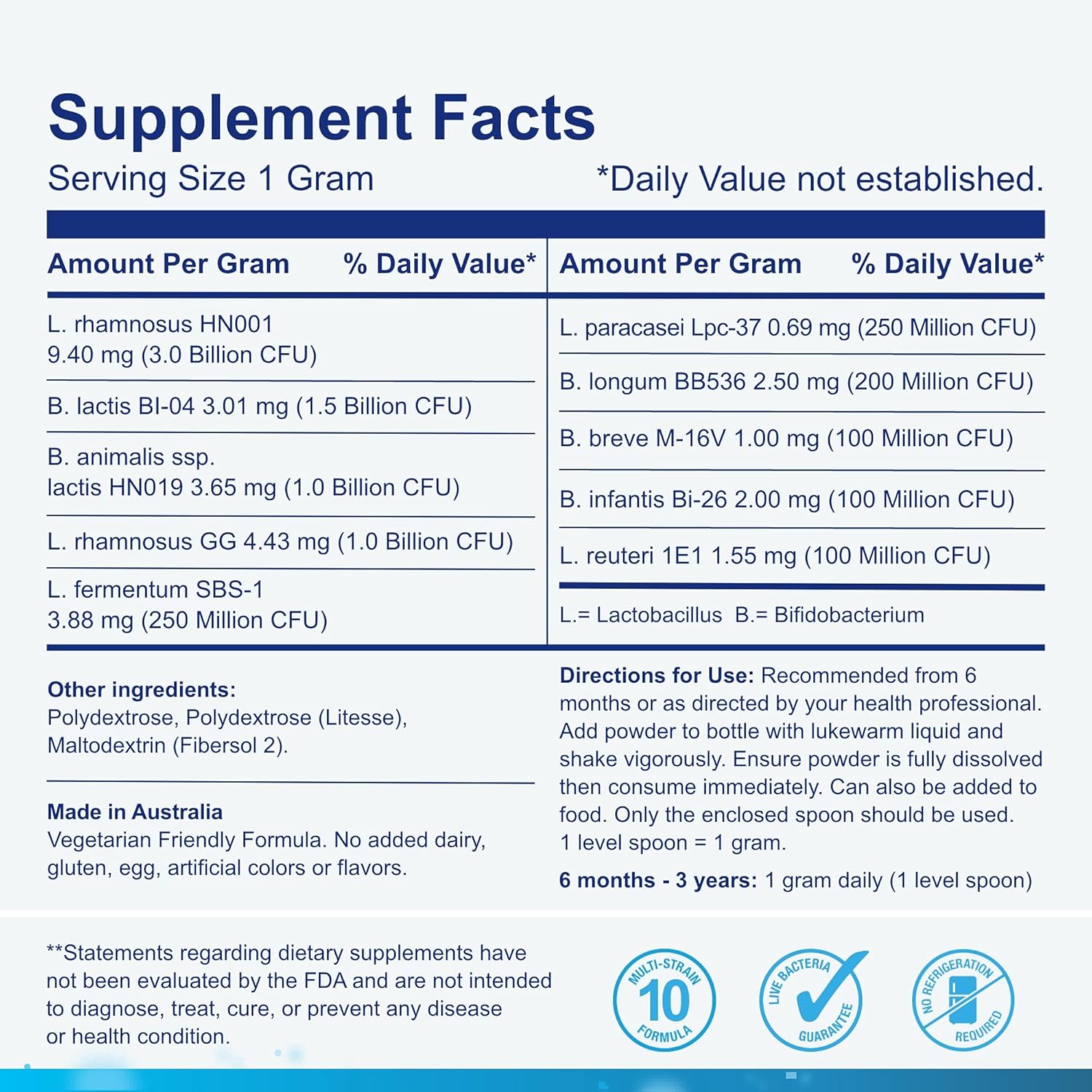 Life-Space 60 Grams, for 0-36 Month Baby, 7.5 Billion CFU & Multi Strain, Balance Microflora, Supports Digestive Health & Nutrient Absorption & Immunity, No Refrigeration Probiotic Powder for Baby - Image 4