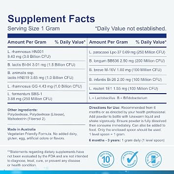 Life-Space 60 Grams, for 0-36 Month Baby, 7.5 Billion CFU & Multi Strain, Balance Microflora, Supports Digestive Health & Nutrient Absorption & Immunity, No Refrigeration Probiotic Powder for Baby