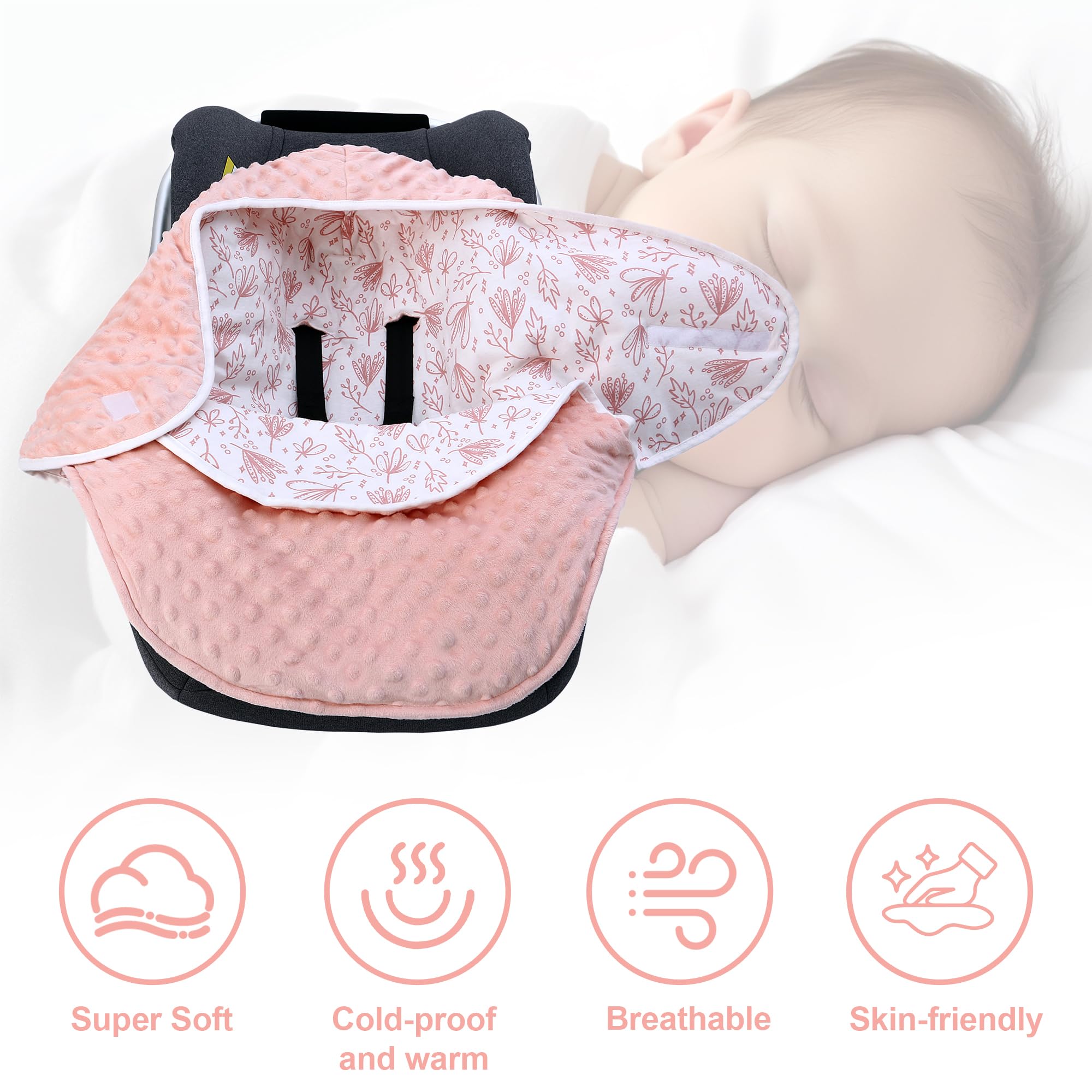 Einschlagdecke Babyschale für Buggy Universal Fußsack Babydecke Baumwolle Baby Pucksack für Kinderwagen Autositz 3-12 Monate (Pflanze M (3-12M))