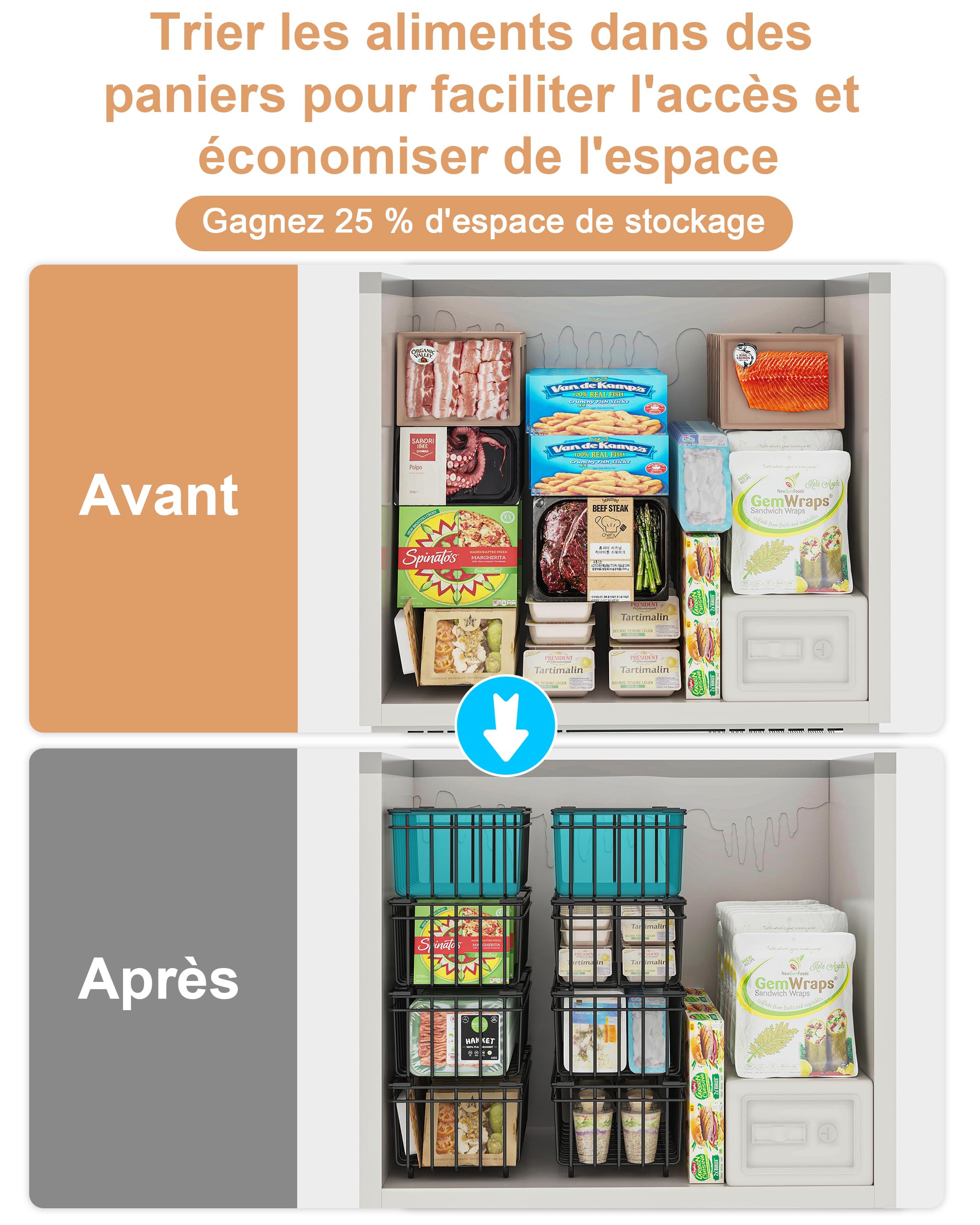 RACK DE RANGEMENT Congélateur Paniers Congélation Pour Coffre Organisateur EUR 18,55 - PicClick FR