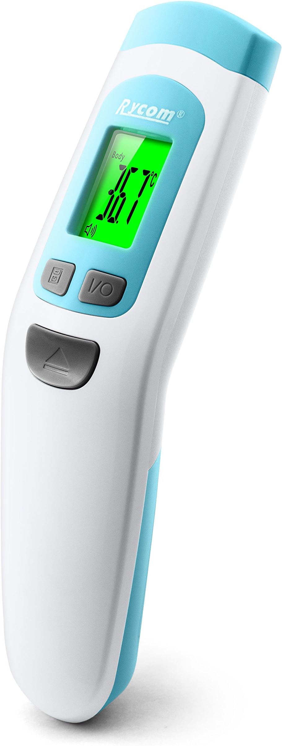 Rycom JXB190 Digital Fever Thermometer Measurement Gun Forehead Infrared Non-Contact IR Clinical for Newborn Baby Kid Child Adult Body Temperature Object Surface Temperature LCD Backlight