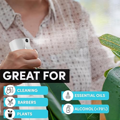Miniatura 20 de Botella de spray continuo (300 ml/10.1 onzas – verde) pulverizador de agua de plástico vacío – Ultra fino recargable para el cabello, limpieza