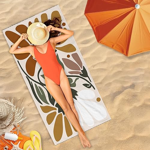 Miniatura 3 de Toalla de playa bohemia floral, toalla de playa bohemia, vintage, abstracta, arena, regalos para adultos y mujeres, toallas de baño modernas de