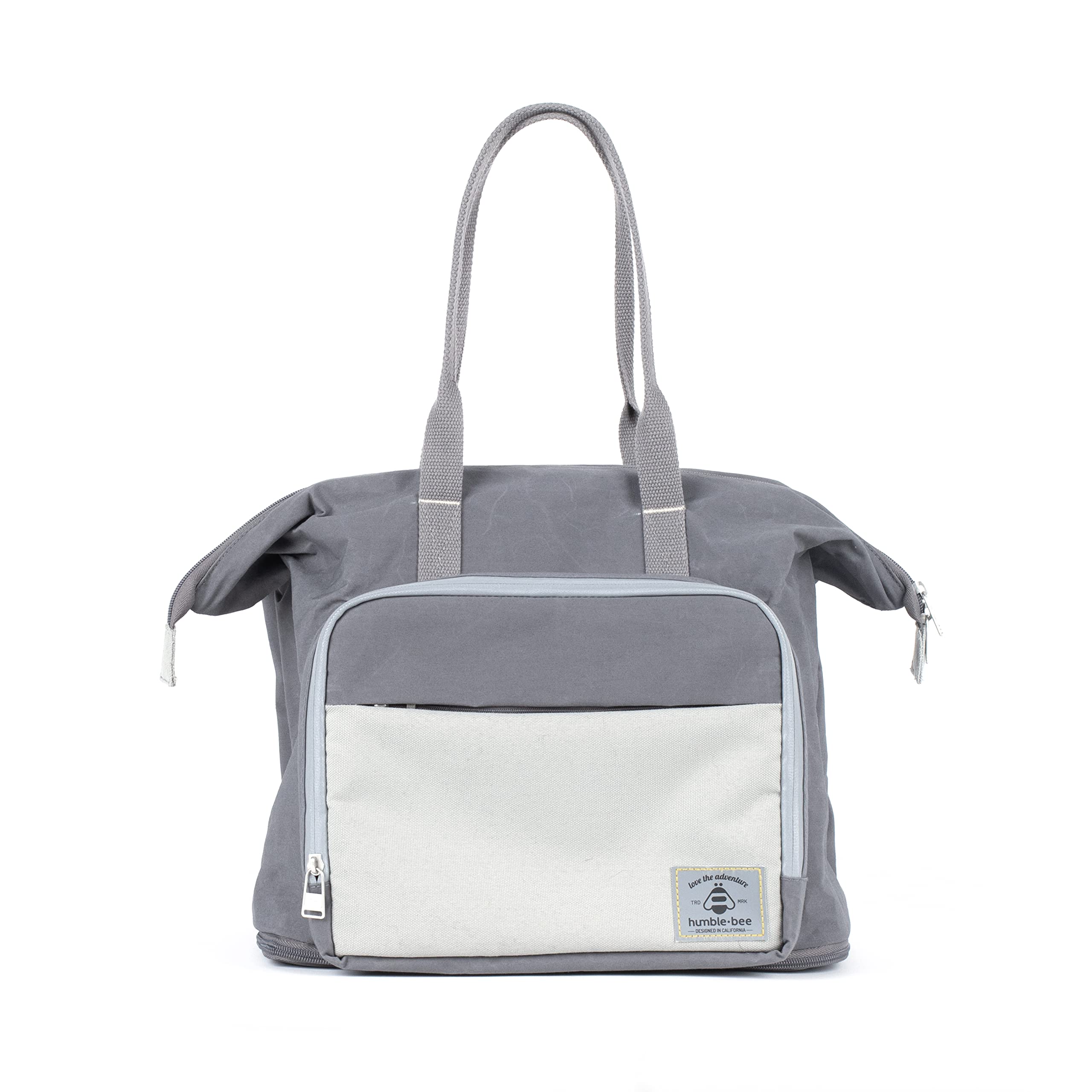 HUMBLE-BEEBoundless Charm Expandable Diaper Bag - Large Cooler Pocket with Gel Pack - Changing Kit - Stroller Straps, Pebble Gray, Large