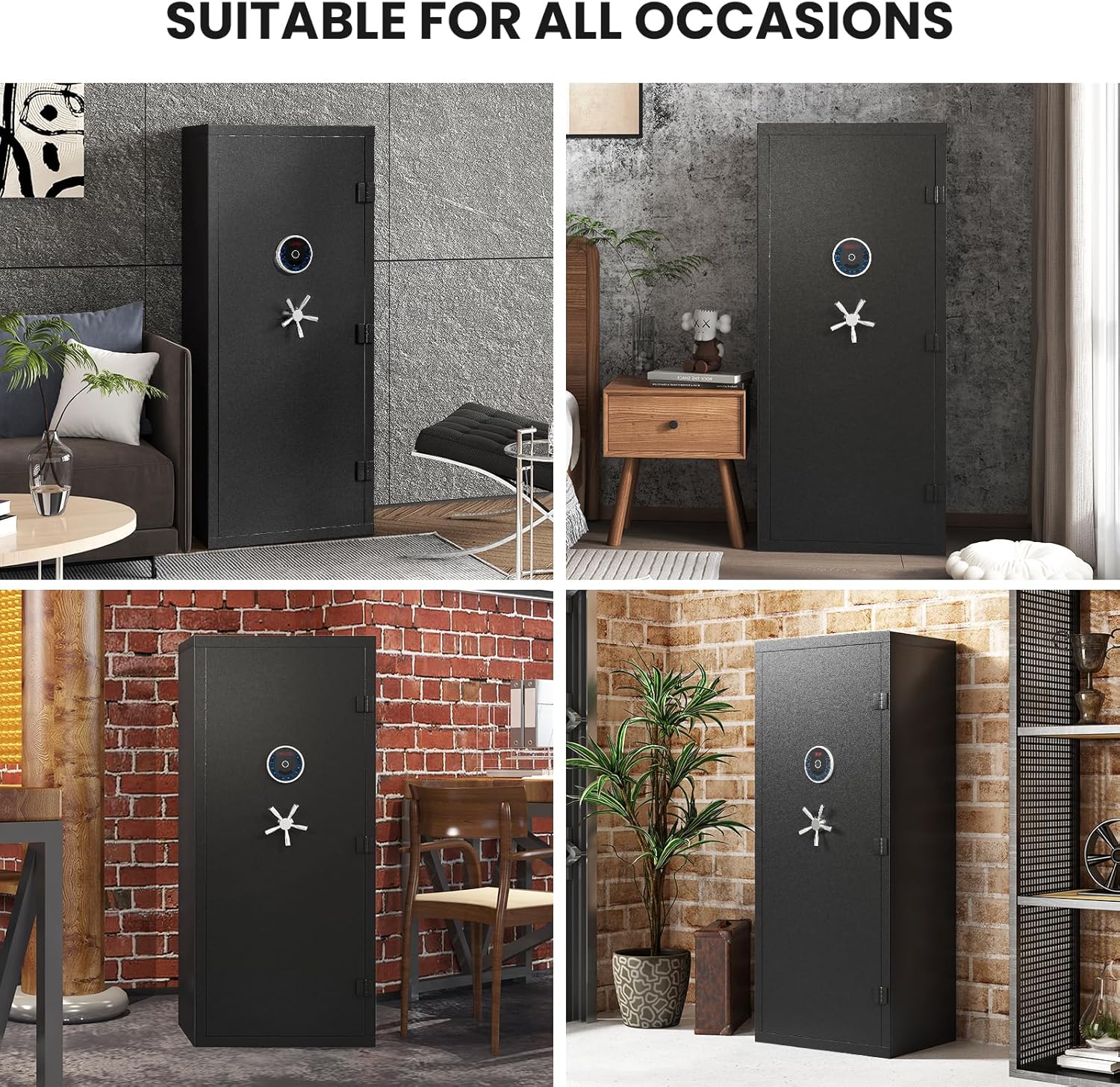 20-25 Gun Rifle Safe, Fingerprint Unassembled Gun Safes for Rifle and Shotguns, Extra Large Rifle Safe with Backlit Keypad, LCD Screen & Removable Shelves