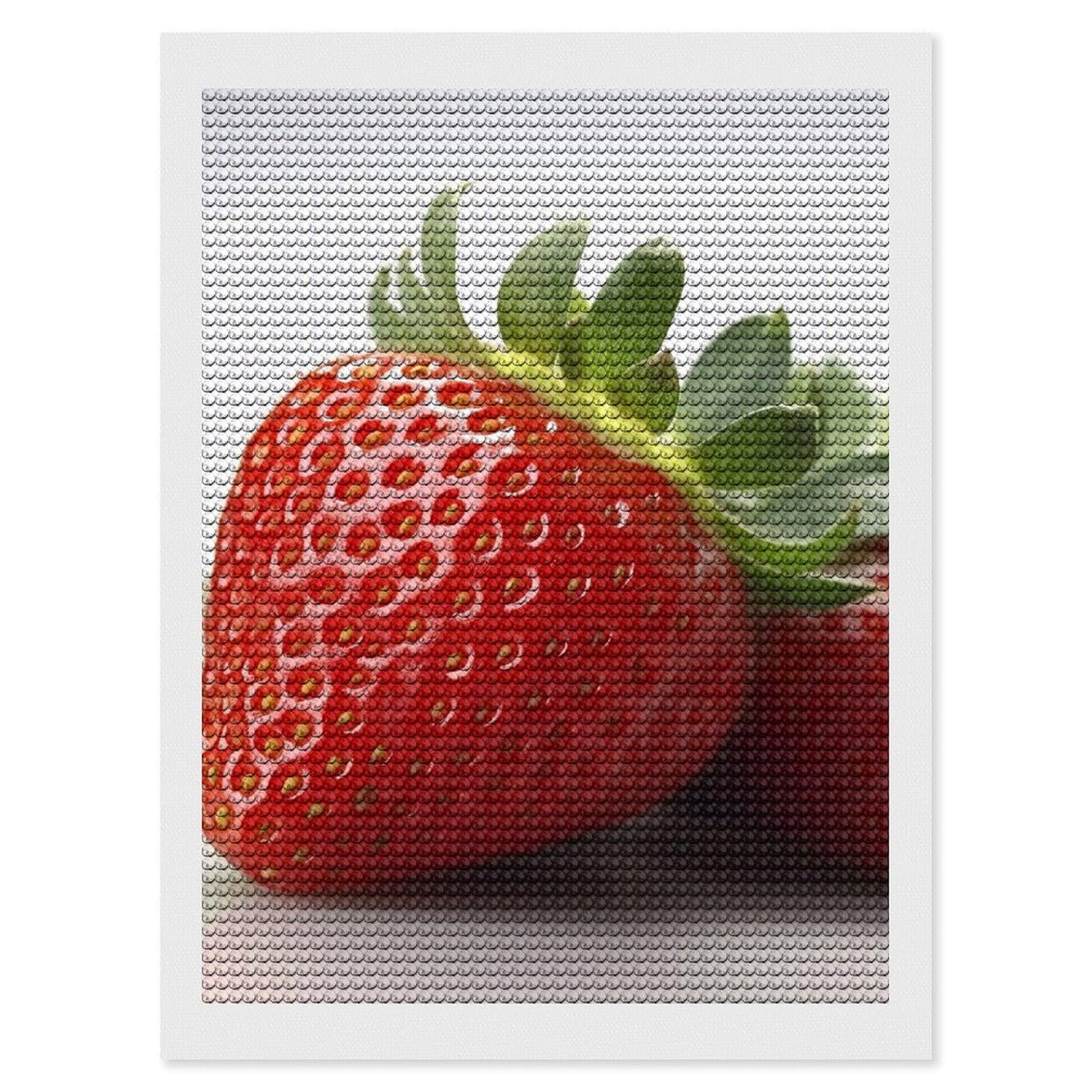 FodPand Diamond Art Kits for Adults, 5D Aurora Diamond Painting Kits for Beginners, Fruit Strawberry DIY Full Drill Dots Gem Art Paint Crafts for Home Wall Decor 12"x16"