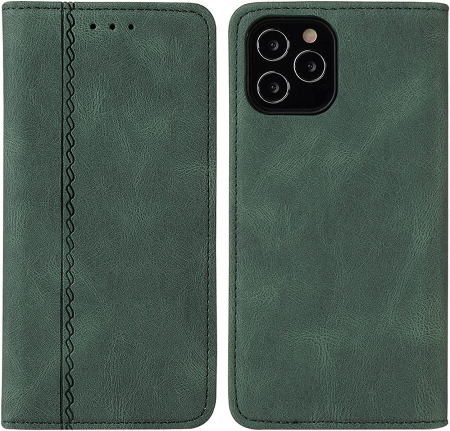 Étui à rabat vert foncé de qualité supérieure pour iPhone 14 Pro au design rétro - 3