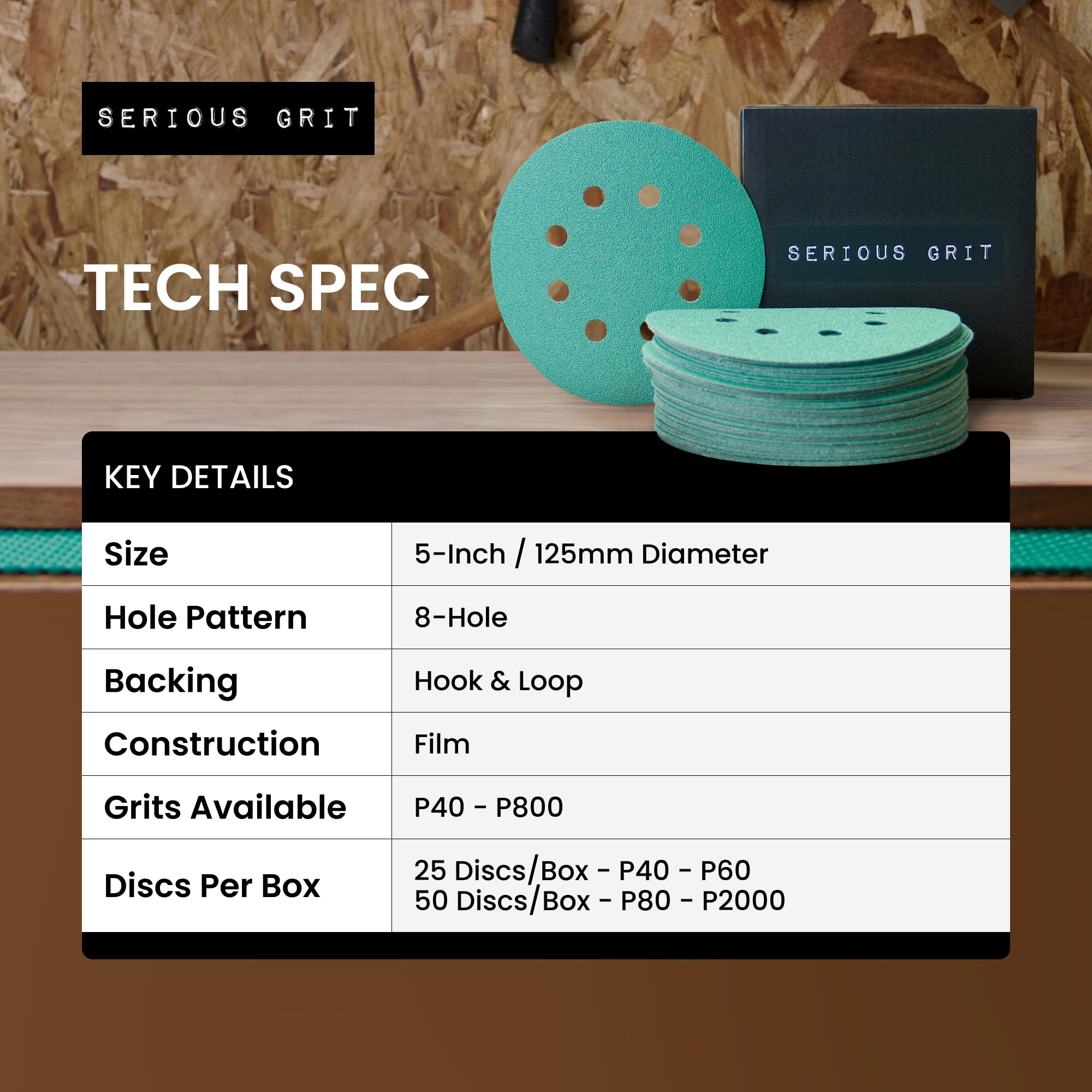 Serious Grit Sanding Discs - 50 Pack -3