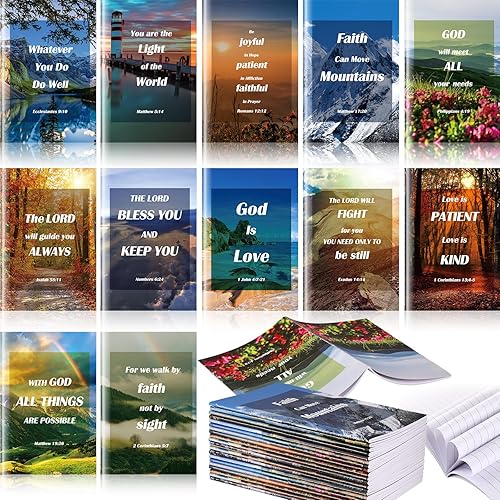 Miniatura 1 de Yeaqee 24 cuadernos cristianos con versículos bíblicos de 8.3 x 5.5 pulgadas, cuaderno bíblico de escritura, diario de oración, blocs de notas