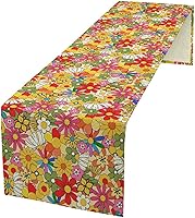 Vista 131 de Camino de mesa de mediados de siglo, moderno patrón atómico absctract geométrico retro de los años 1950 y 1960 S para decoración de mesa del hogar