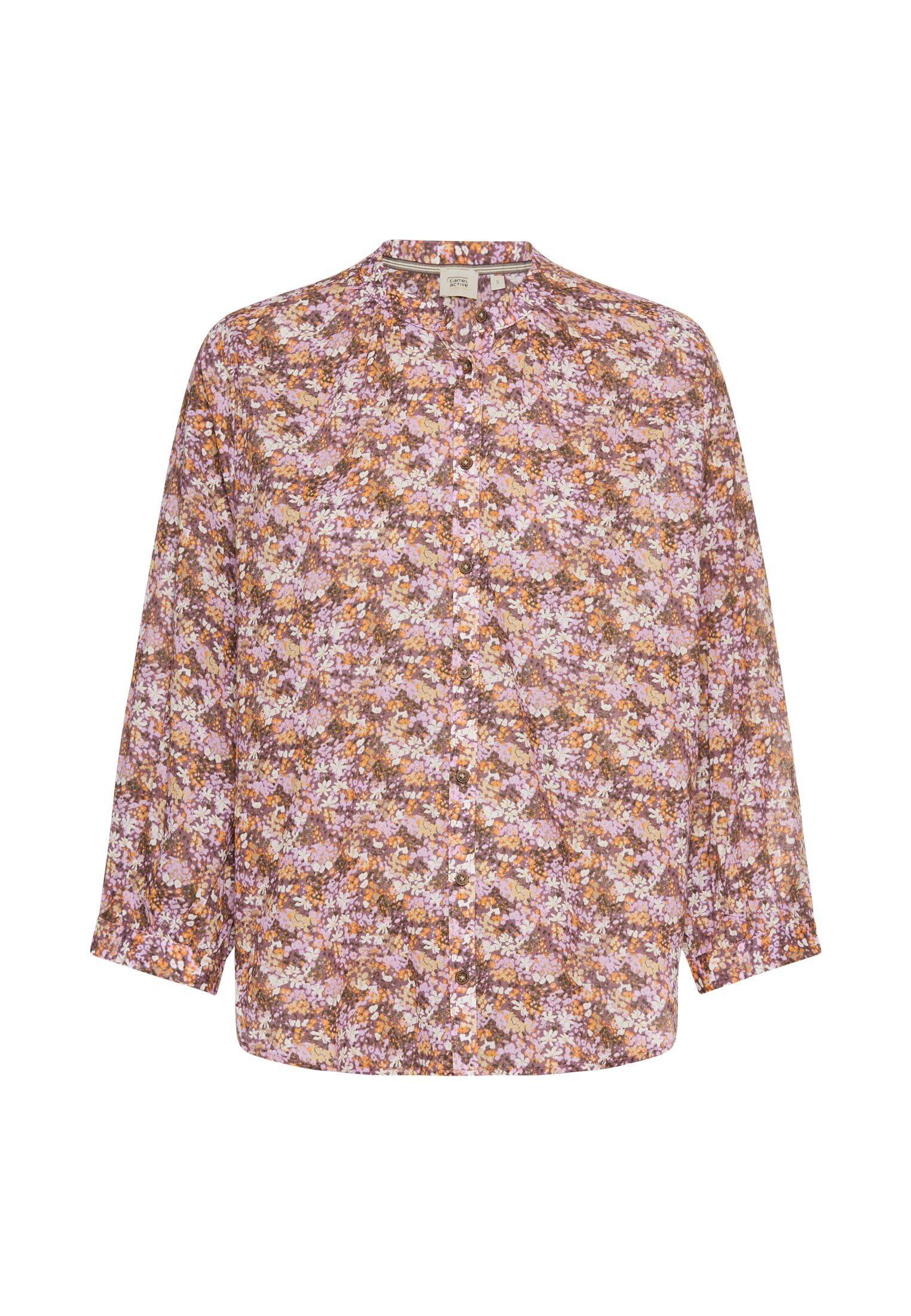 camel active Women's Blouse with All-Over Print, Pink AOP, L