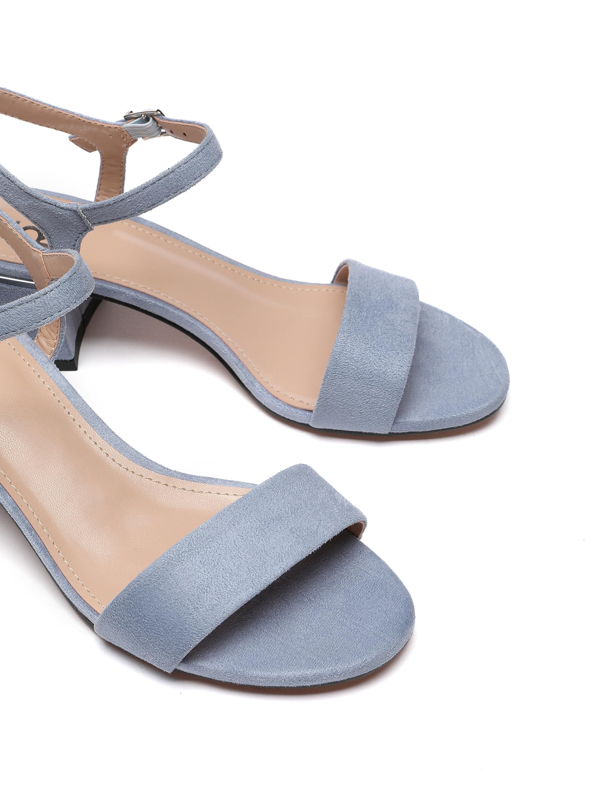 Sandalen Damen, Sandalen mit Riemchen, Schwarz/Grün/Blau/Mint/Weiß/Beige, Riemchensandalen, Sandaletten mit Absatz, 5 cm Blockabsatz, Kunstleder/Wildlederimitat, C553-K1781-12